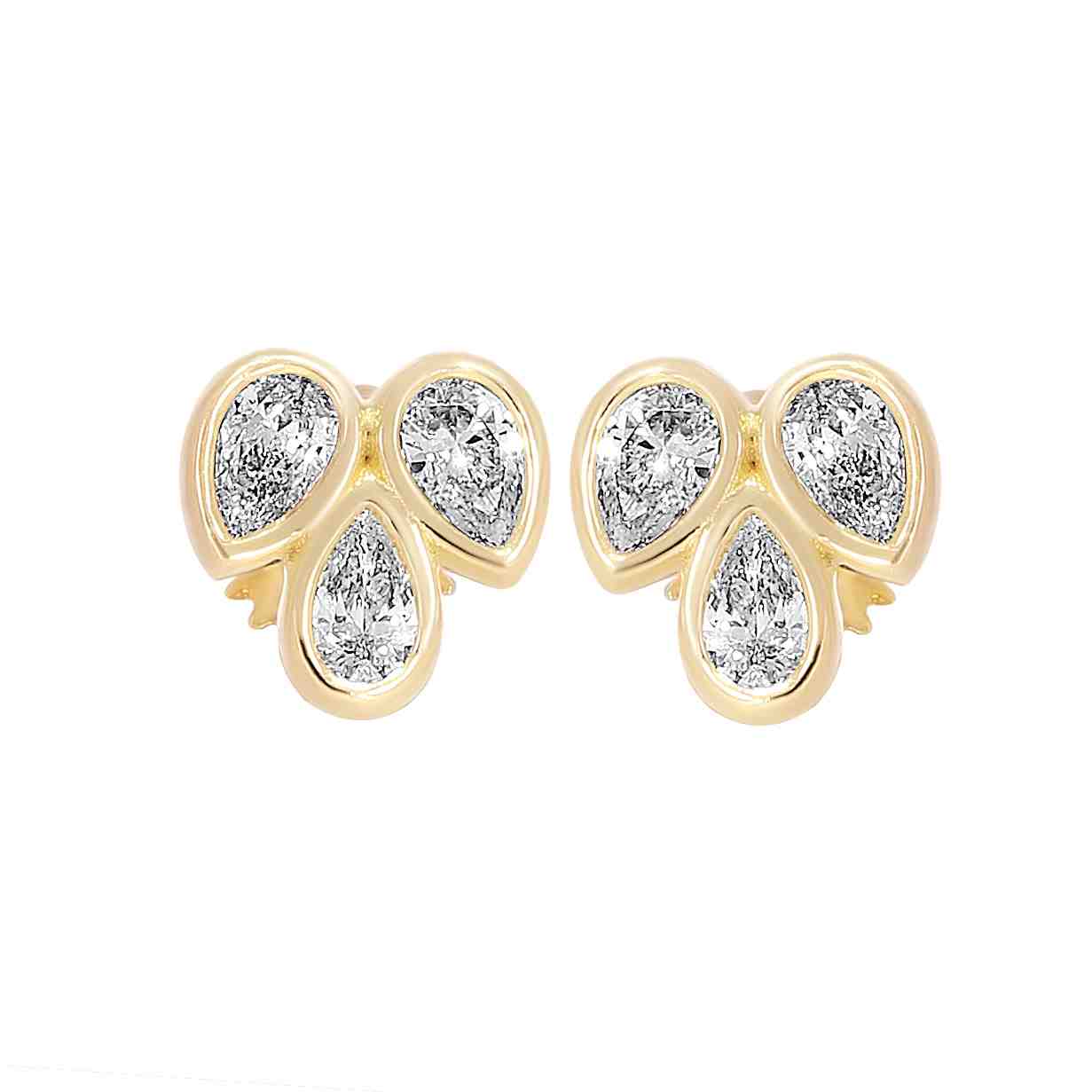 Pear Shape Diamond Stud Earrings ER22218A 3.00X2.00
